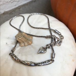 Brighton 18” twist bar silver necklace